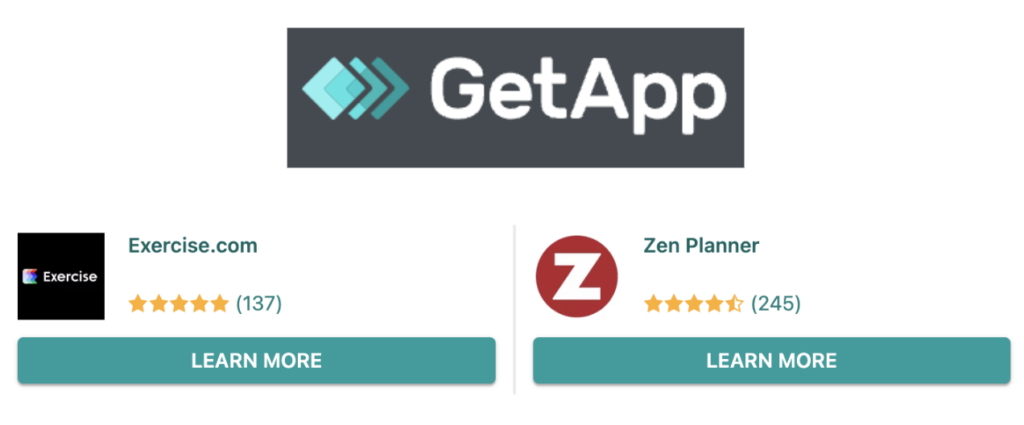 GetApp Exercise.com vs Zen Planner Reviews